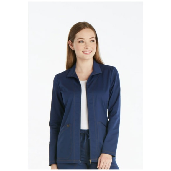 Dickies Navy Contrast Stitch warm Up/Lab Coat - Picture 4 of 4